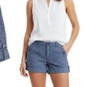Banana Republic chambray blue cuffed hem shorts
